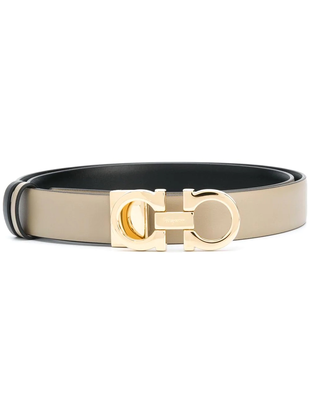 gancini buckle skinny belt - 1