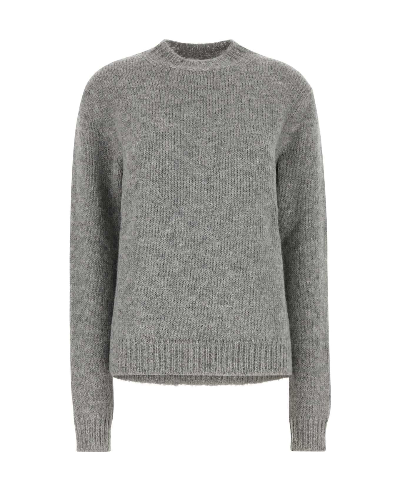 Grey Alpaca Blend Oversize Sweater - 1