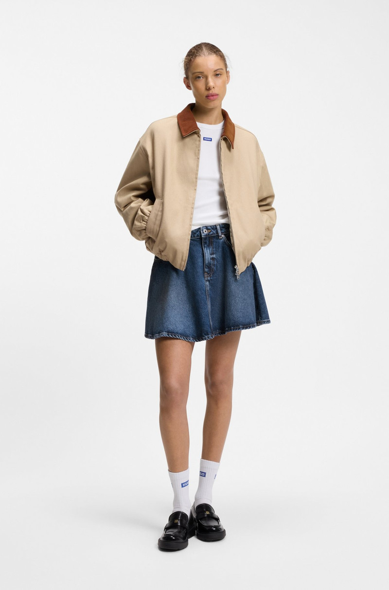 HUGO HIGH-WAISTED MINI SKIRT IN BLUE DENIM outlook