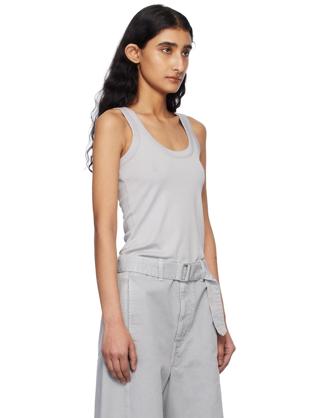 Gray Rib Tank Top - 2
