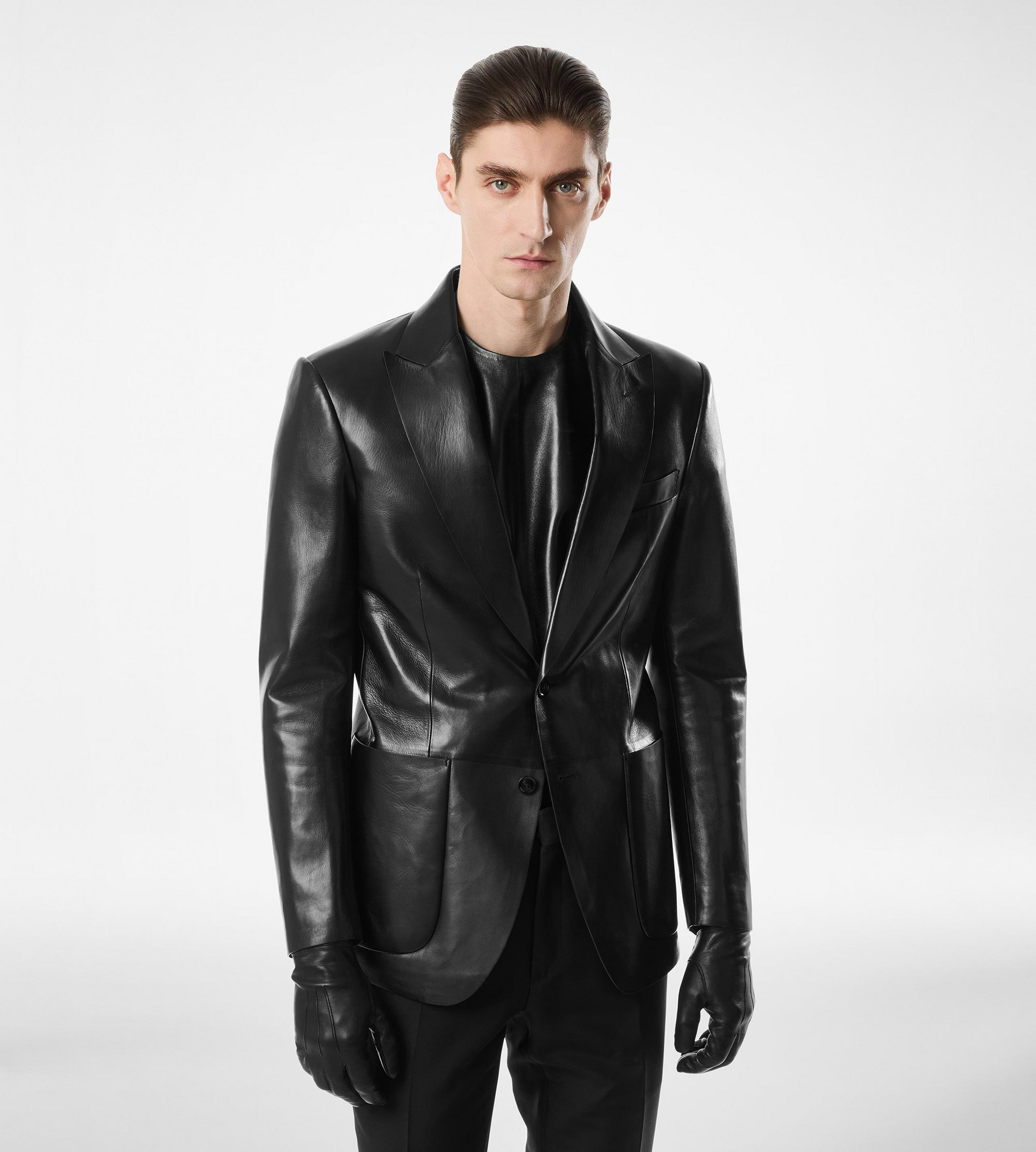 BUTTERY LEATHER BONDED BLAZER - 3