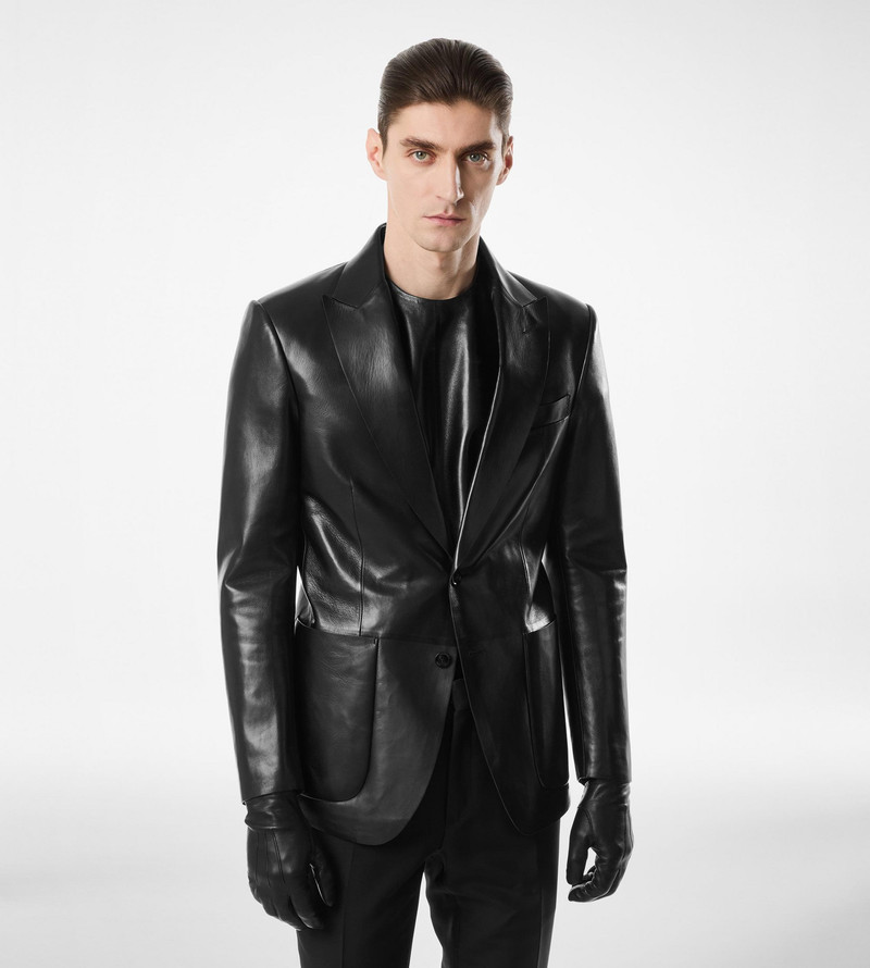 BUTTERY LEATHER BONDED BLAZER 6