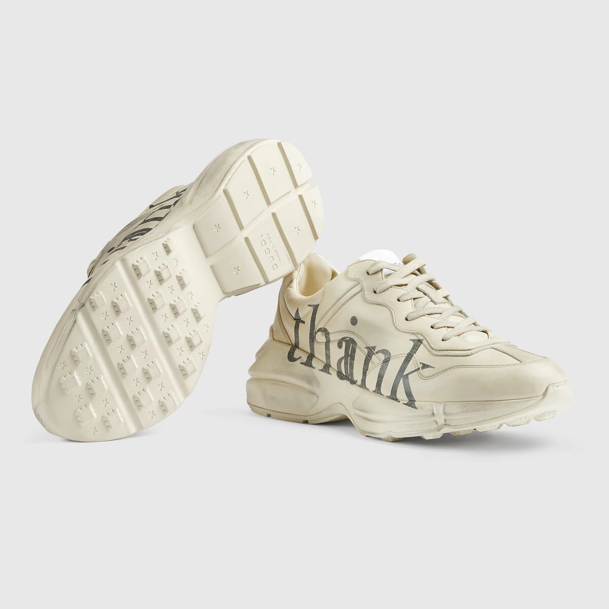 Men's 'think/thank' print Rhyton sneaker - 5