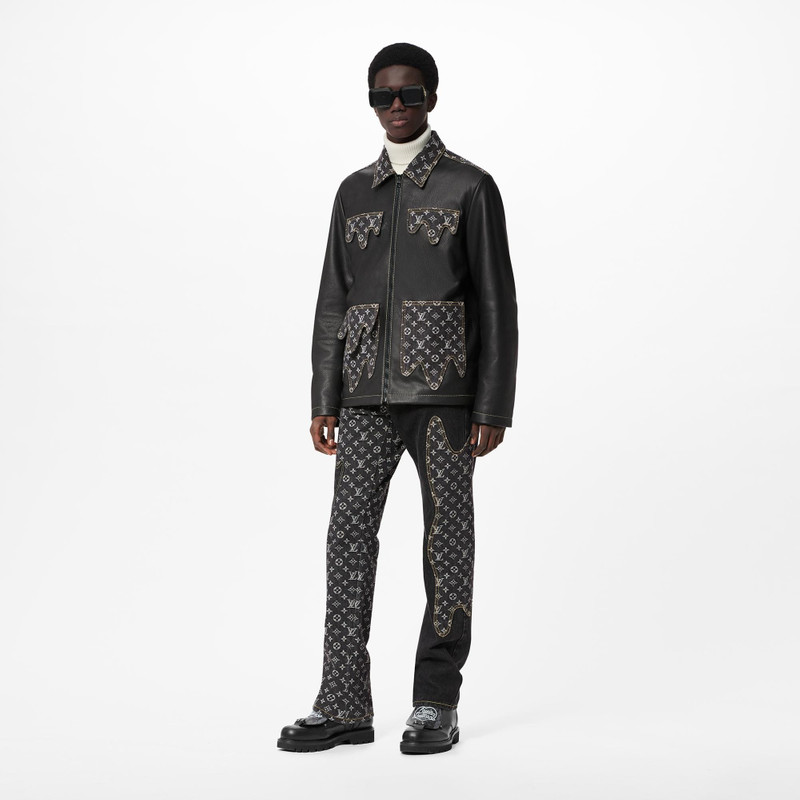 Louis Vuitton Crazy Mix Leather Denim Blouson outlook