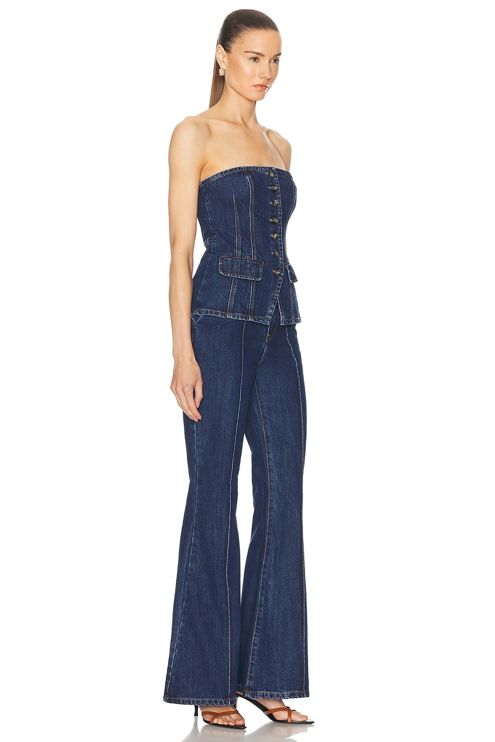 Denim Bandeau Jumpsuit - 2