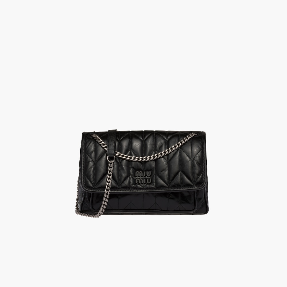 Shiny leather shoulder bag - 1