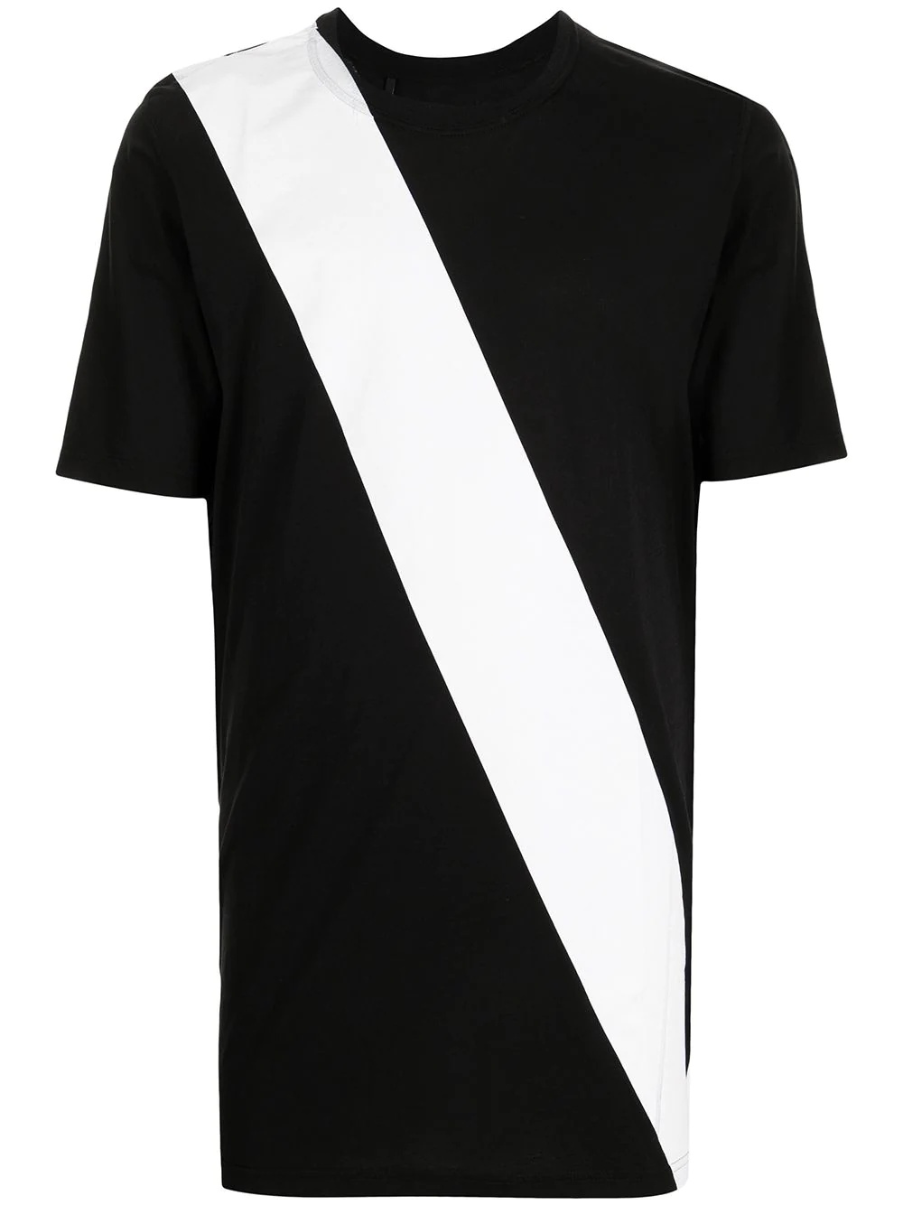 diagonal stripe contrast T-shirt - 1