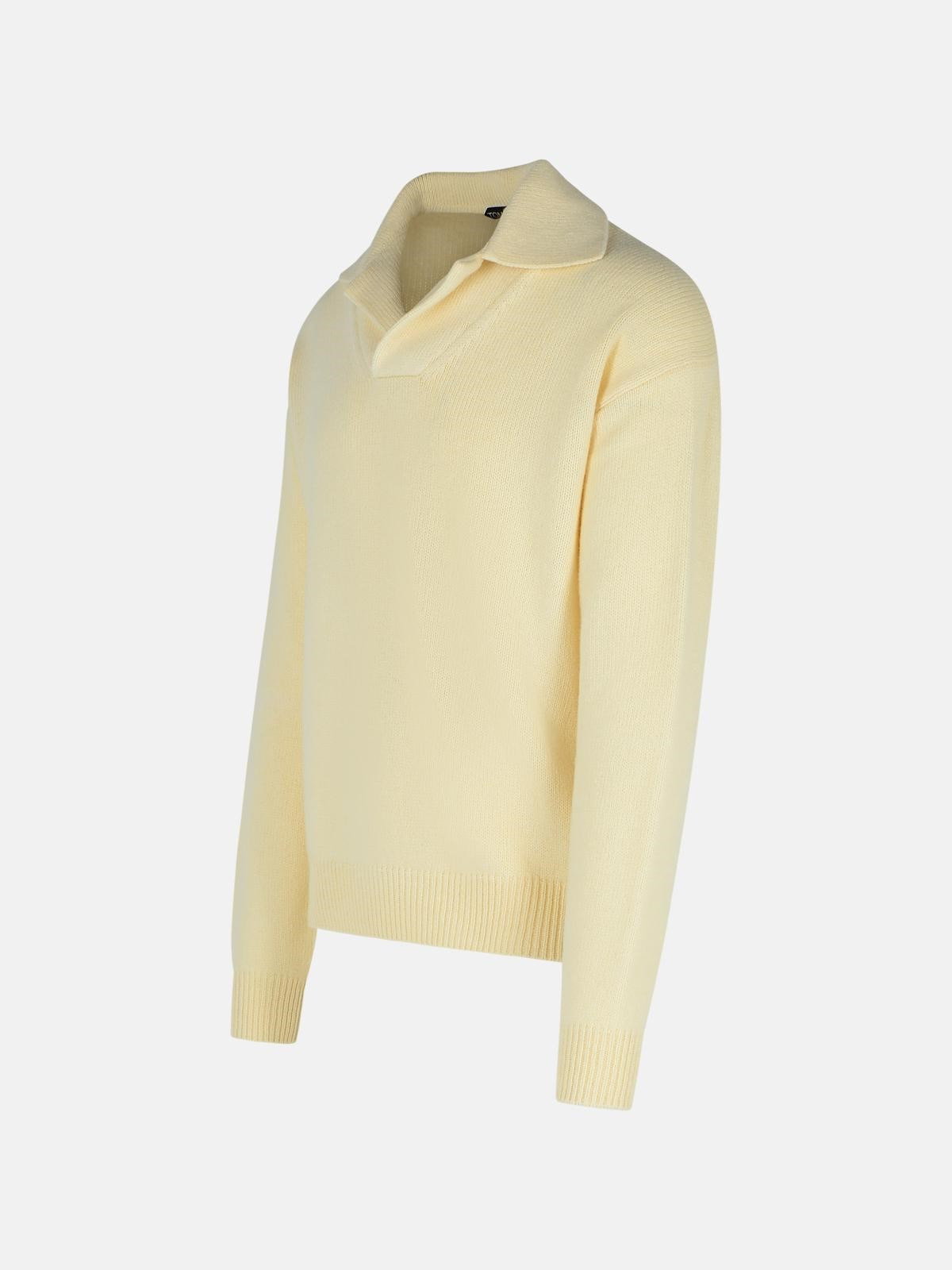 CREAM CASHMERE BLEND SWEATER - 2