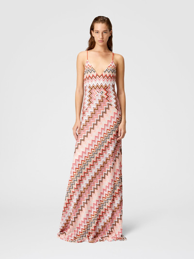 Missoni Long patchwork dress with zig zag pattern and crossed straps outlook