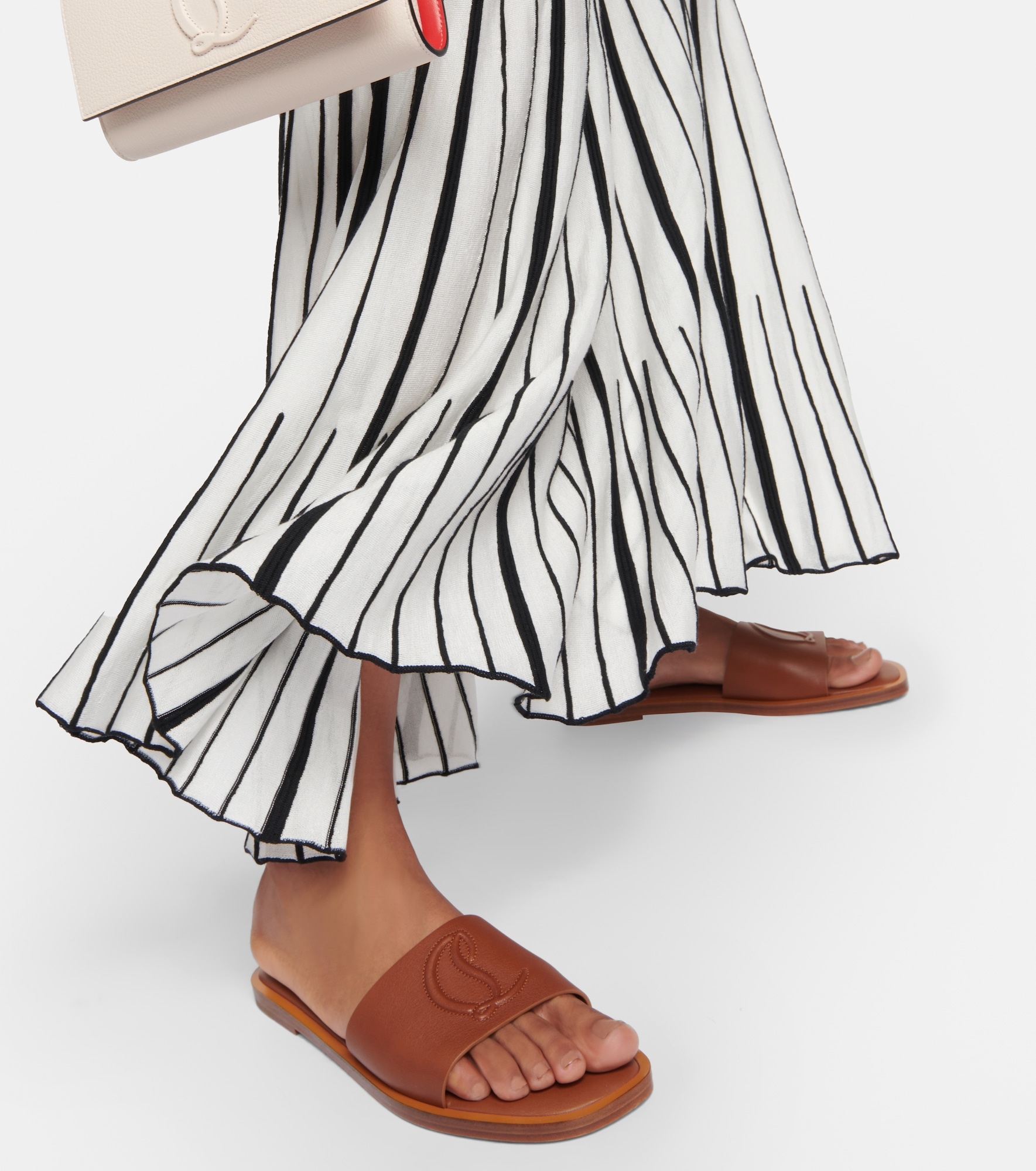 Logo leather slides - 4