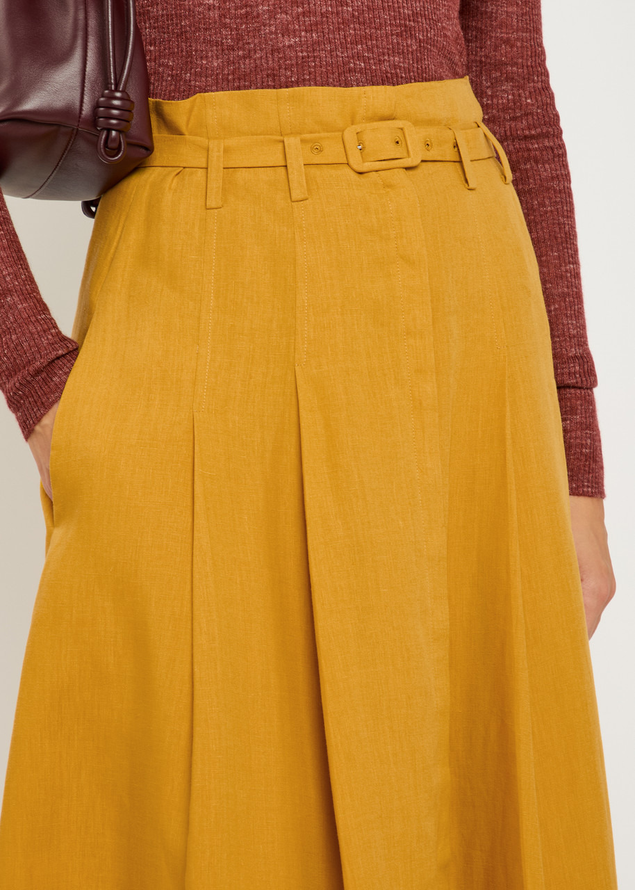Gabriela Hearst Dugald Pleated Linen Maxi Skirt - 5