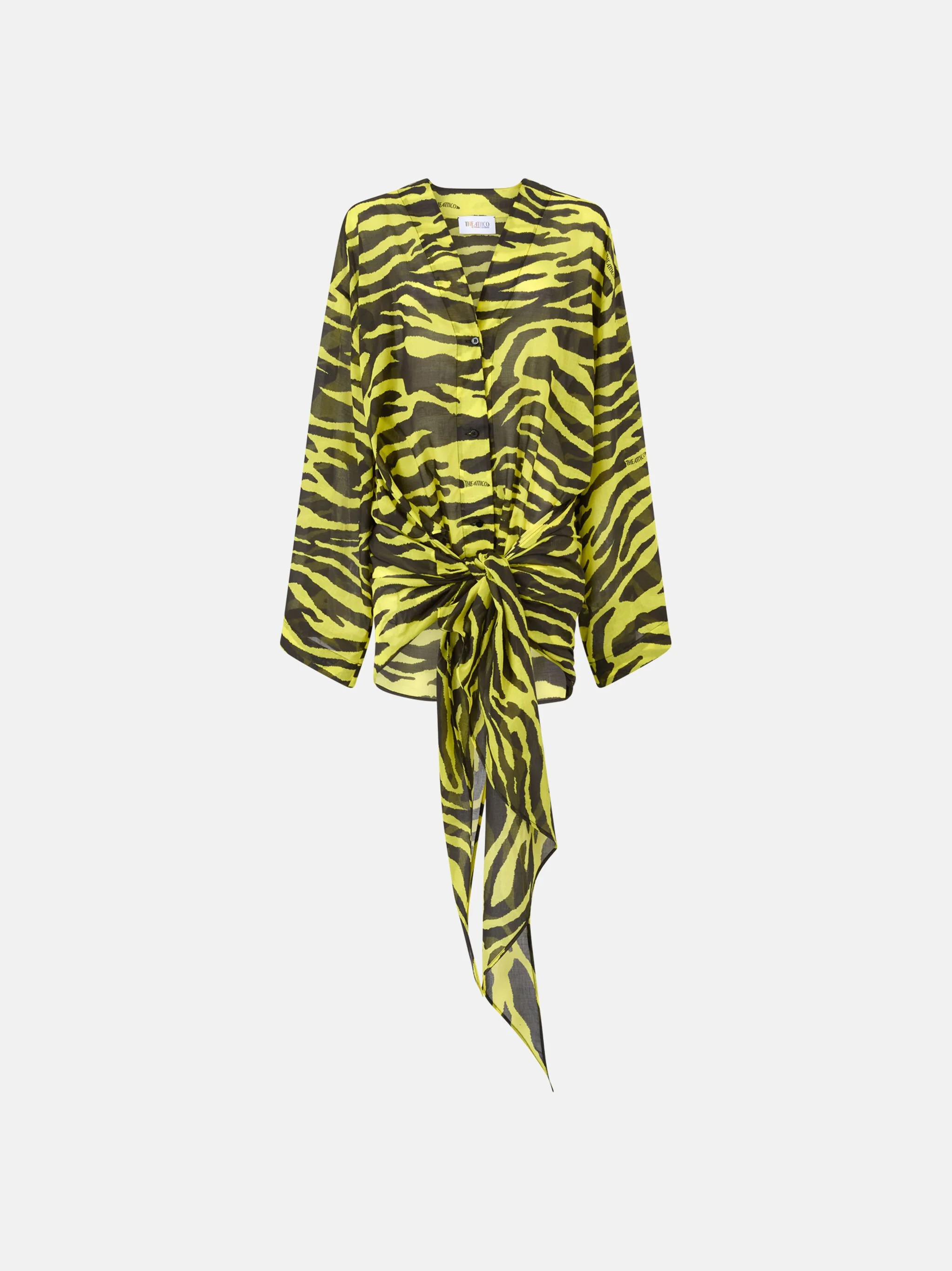 BLACK AND YELLOW MINI DRESS - 1