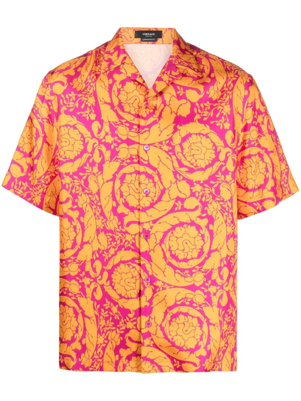 Barocco-print silk shirt - 1