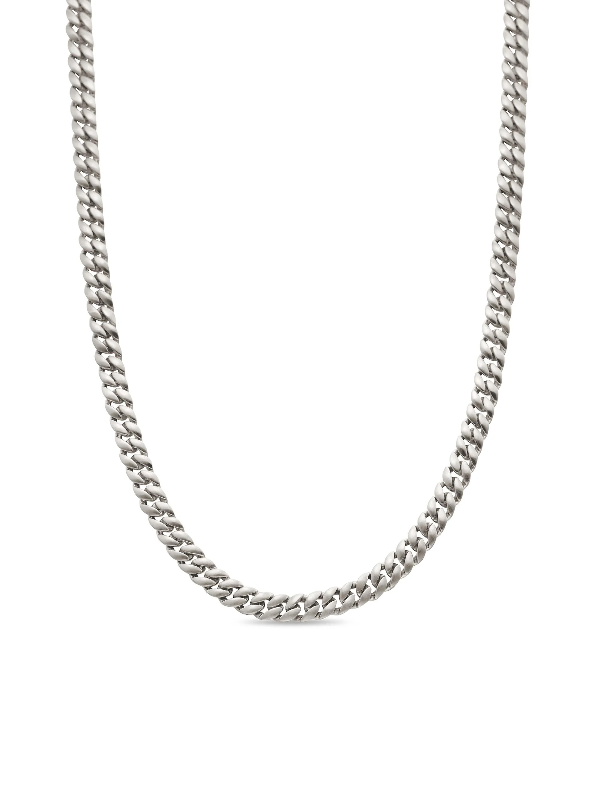 Men's Curb Chain Necklace in Sterling Silver, 6MM - Silver - 1