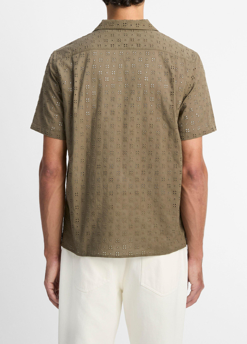 Vince Cotton Eyelet Short-Sleeve Button-Front Shirt outlook