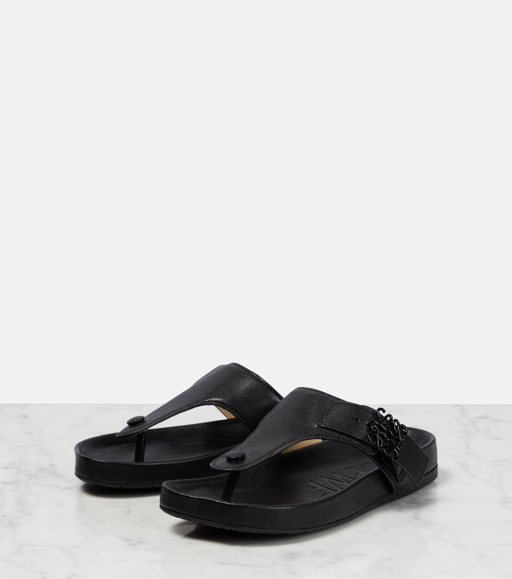 Leather thong sandals - 5