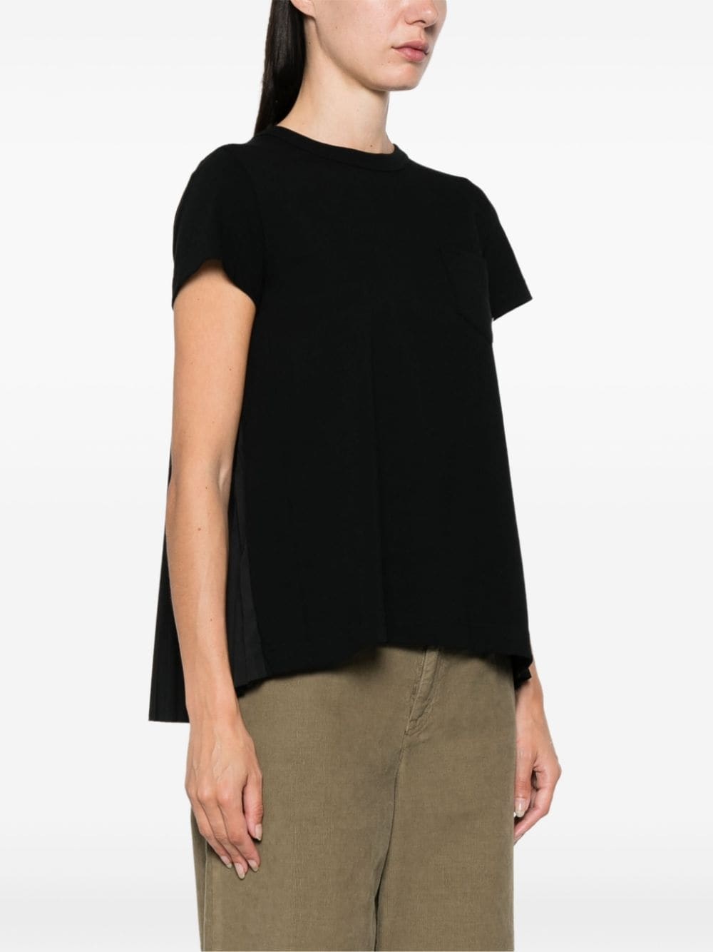 pleat-detail T-shirt - 3