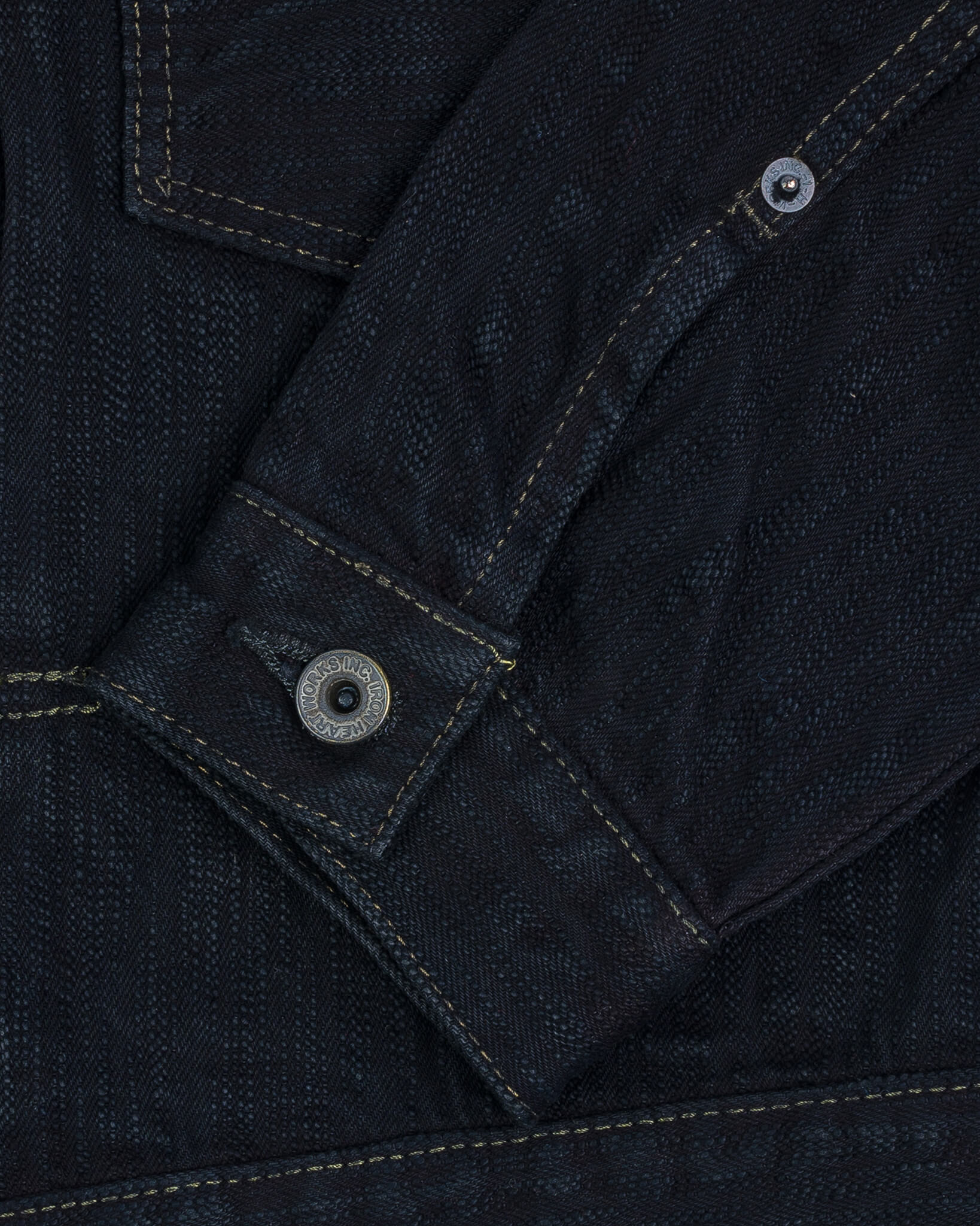 IHJ-507-SLBod 16oz Slubby Selvedge Denim Type II Jacket - Indigo Overdyed Black - 11