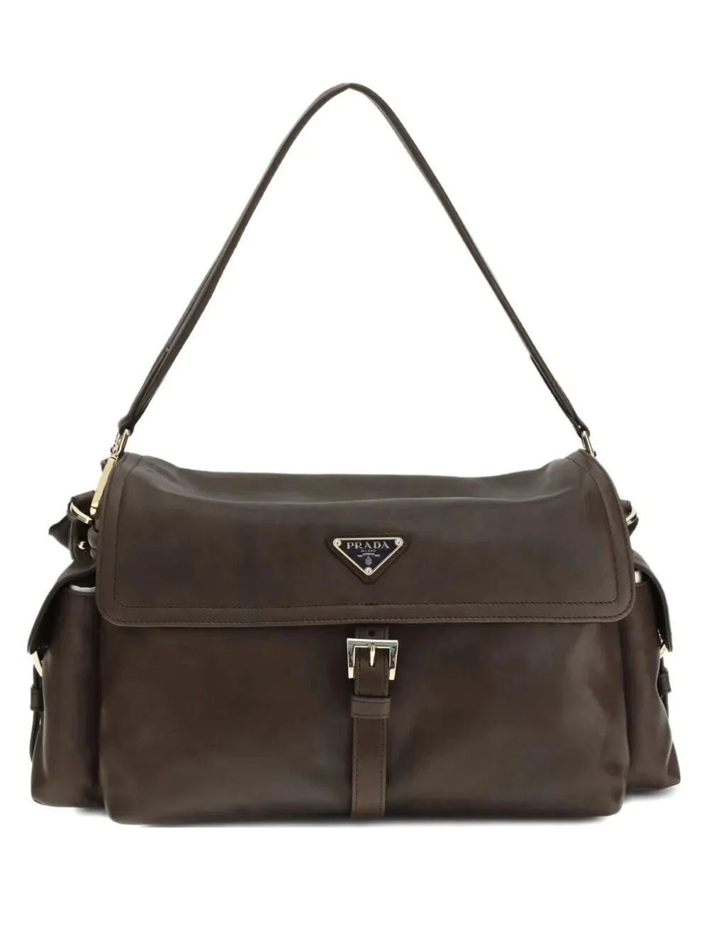 PRADA EXPLORE LARGE BAG IN WORN EFFECT LEATHER - 1