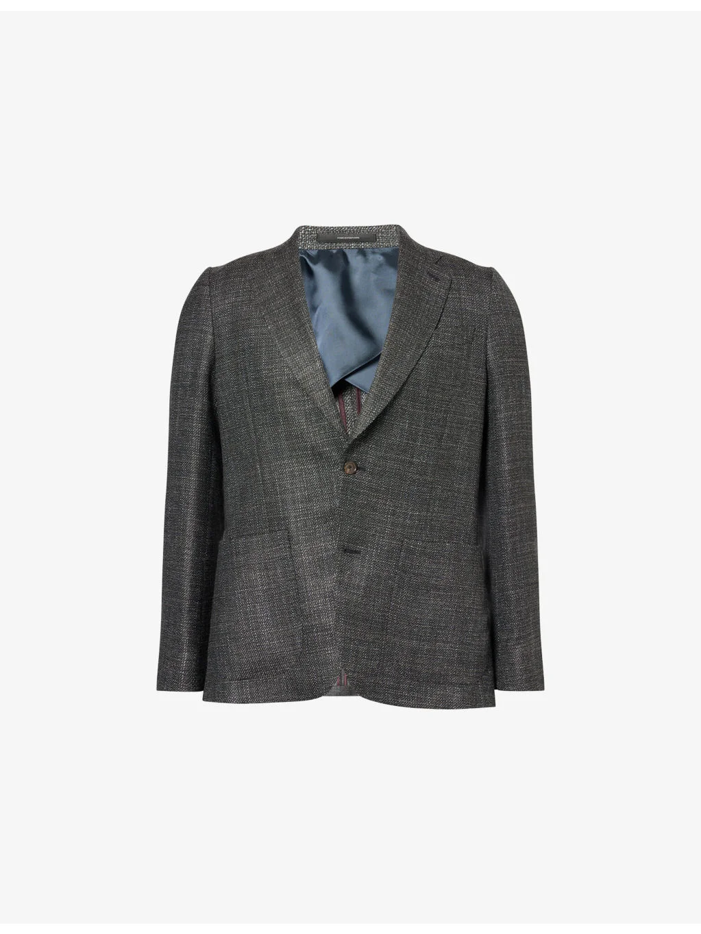 Check-Print Single-Breasted Wool Blazer - 1