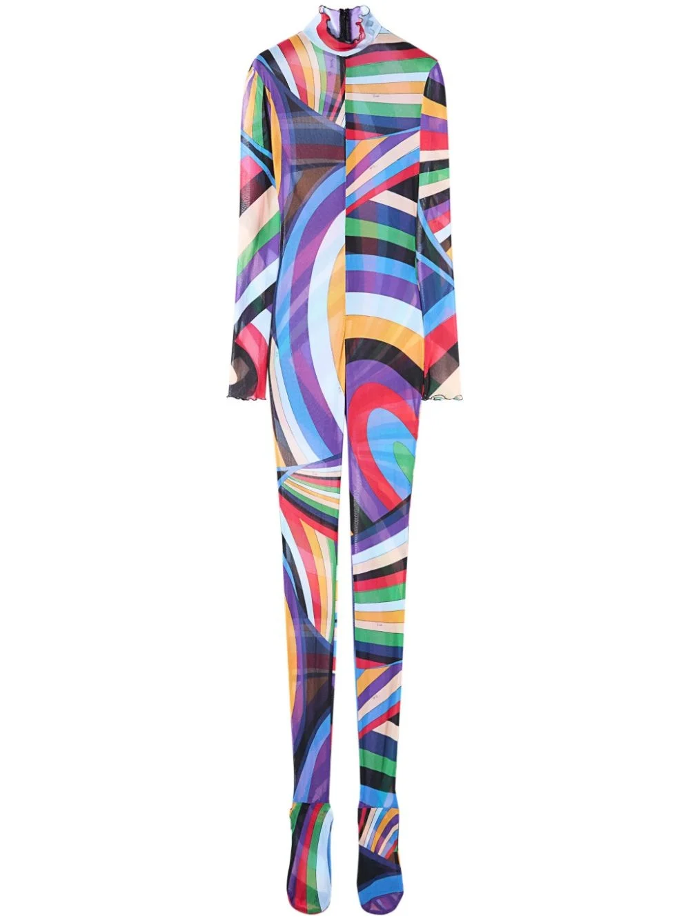 semi-sheer tulle jumpsuit - 1