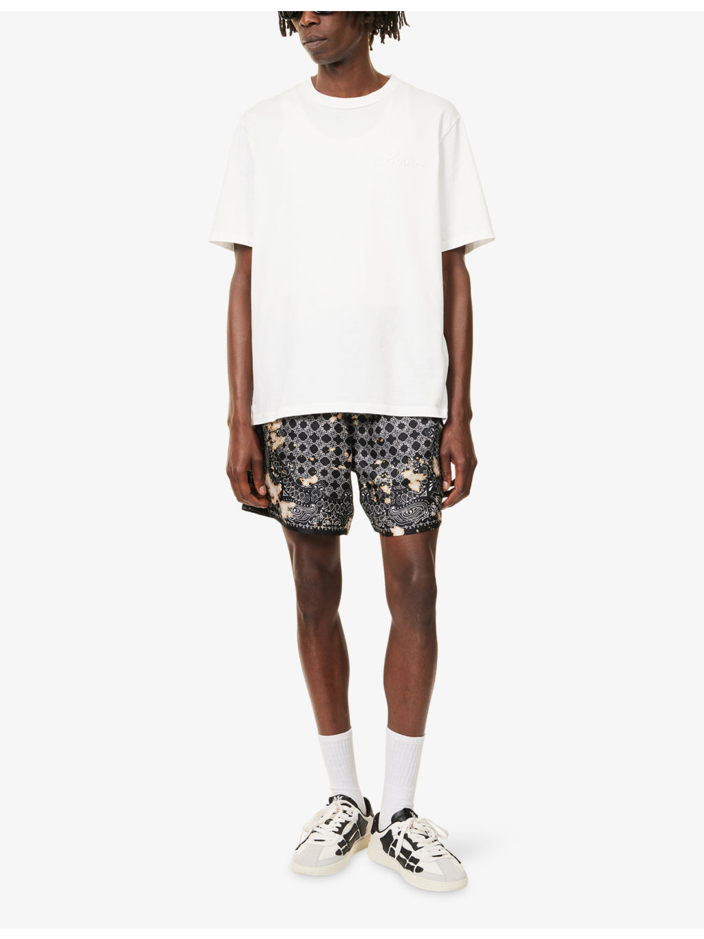 Monogram Drawstring Silk Shorts - 2