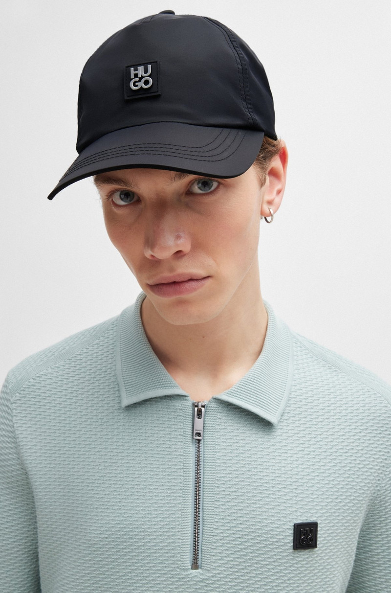 WATERPROOF NYLON CAP WITH STACKED LOGO BADGE 4