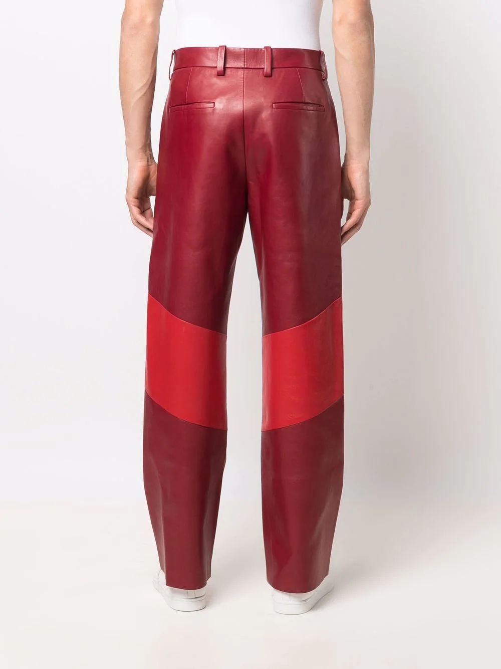 lambskin stripe-pattern trousers - 4