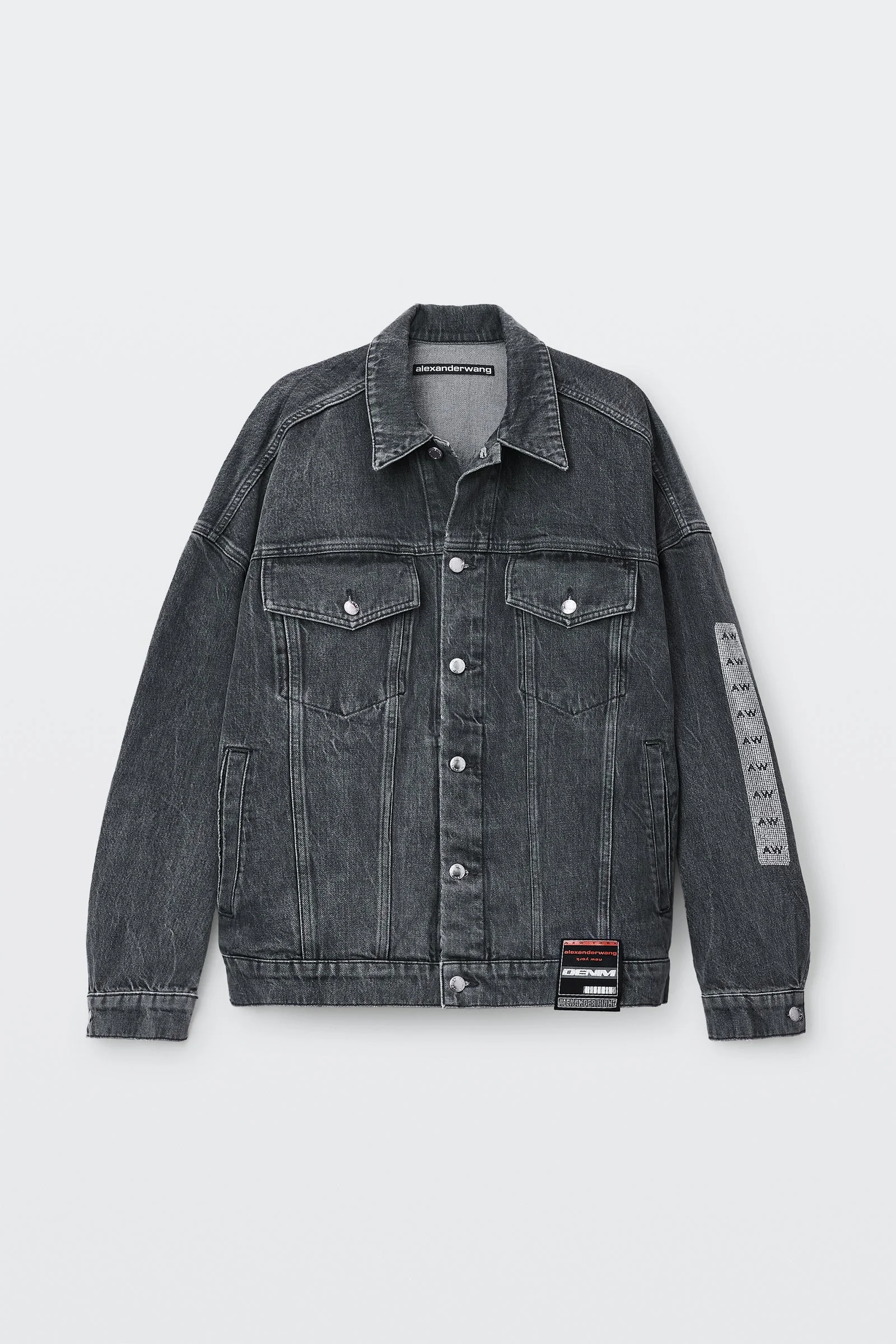 oversized trucker jacket with graphic detail - 1