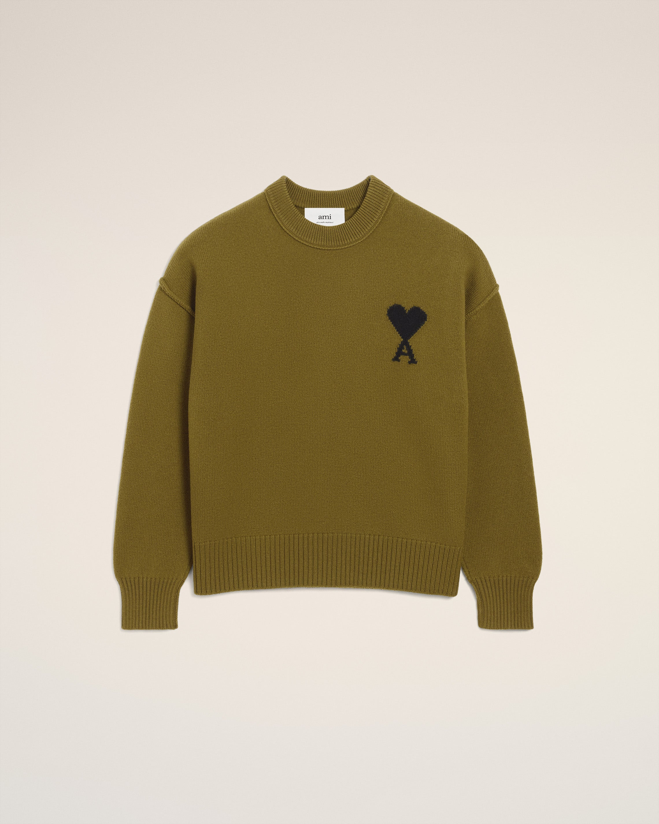 GREEN WOOL AMI DE COEUR CREWNECK SWEATER - 2