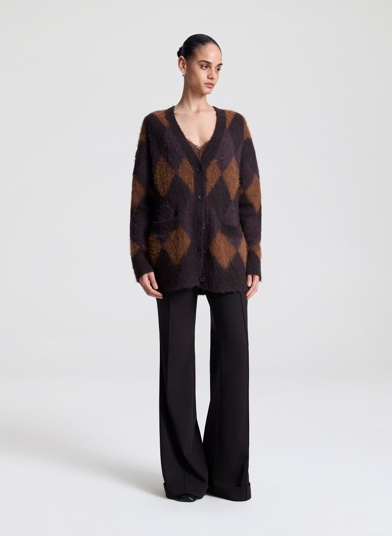 Reid Brushed Alpaca Argyle Cardigan 4