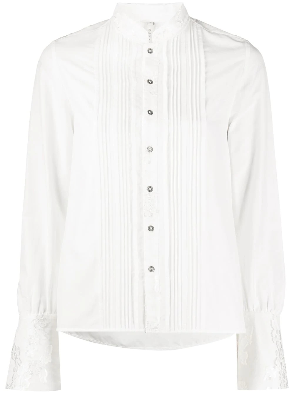 pleated button-down shirt - 1