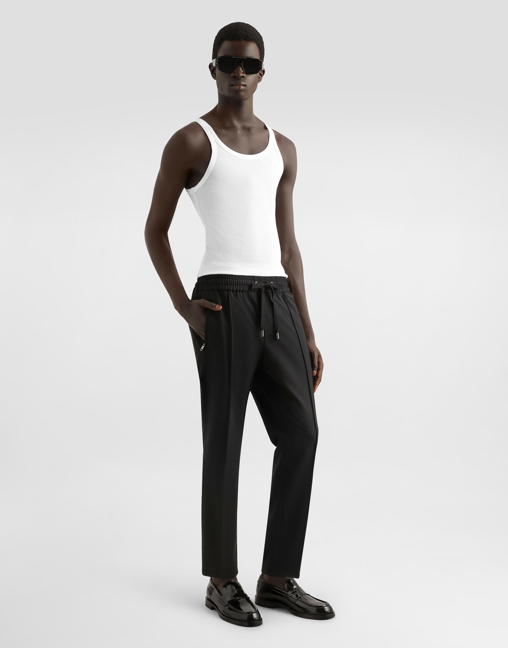 Fine-rib slim-fit singlet with tag - 2