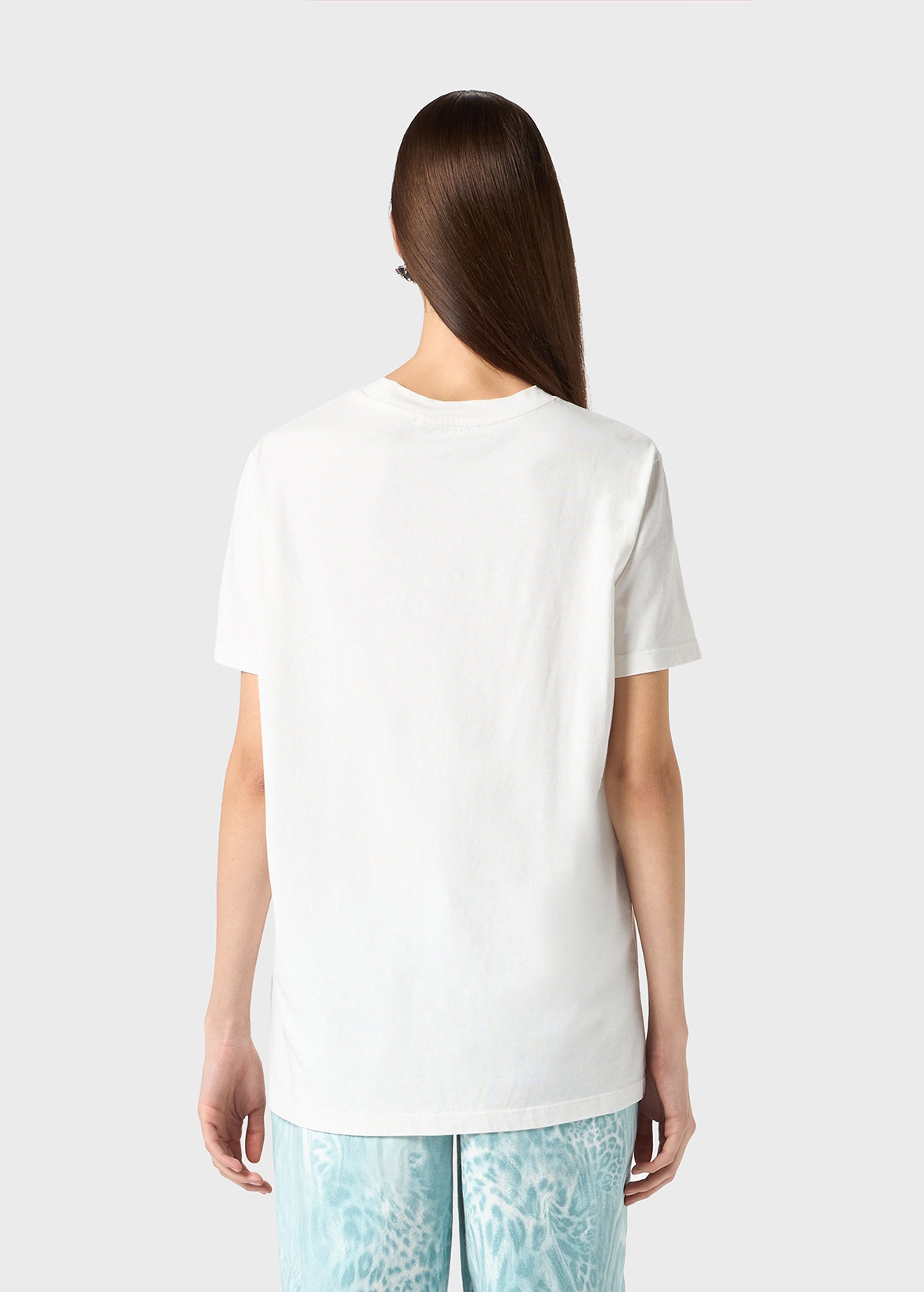 JERSEY T-SHIRT WITH GLASS RHINESTONE LOGO - 4