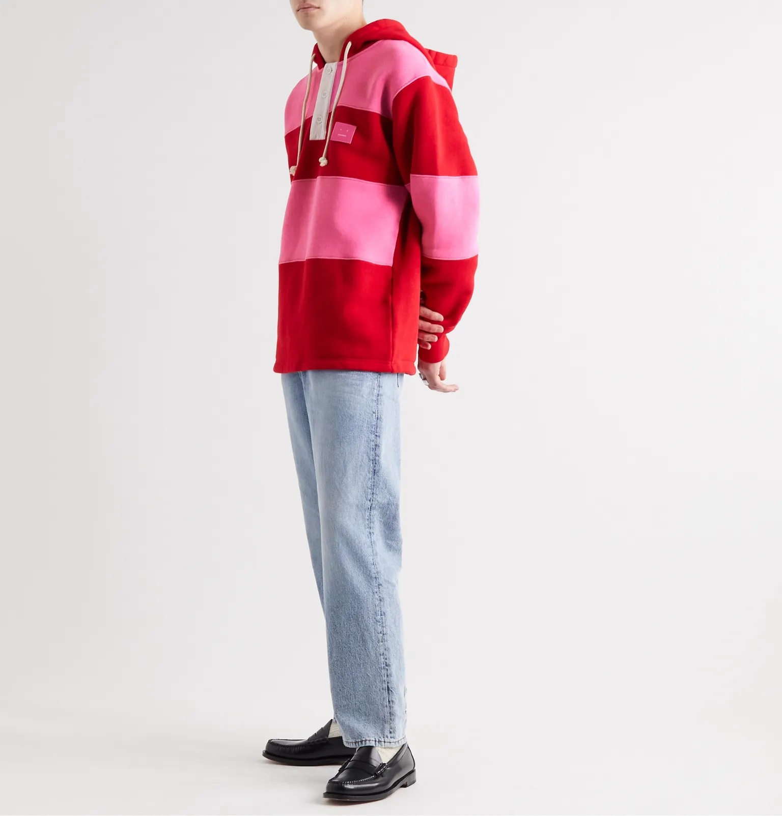 Oversized Logo-Appliquéd Striped Fleece-Back Cotton-Jersey Hoodie - 2