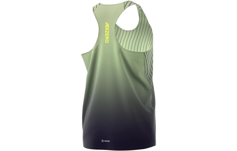 adidas Men's adidas Stripe Logo Gradient Casual Sports Carbon Black Vest HK5635 outlook