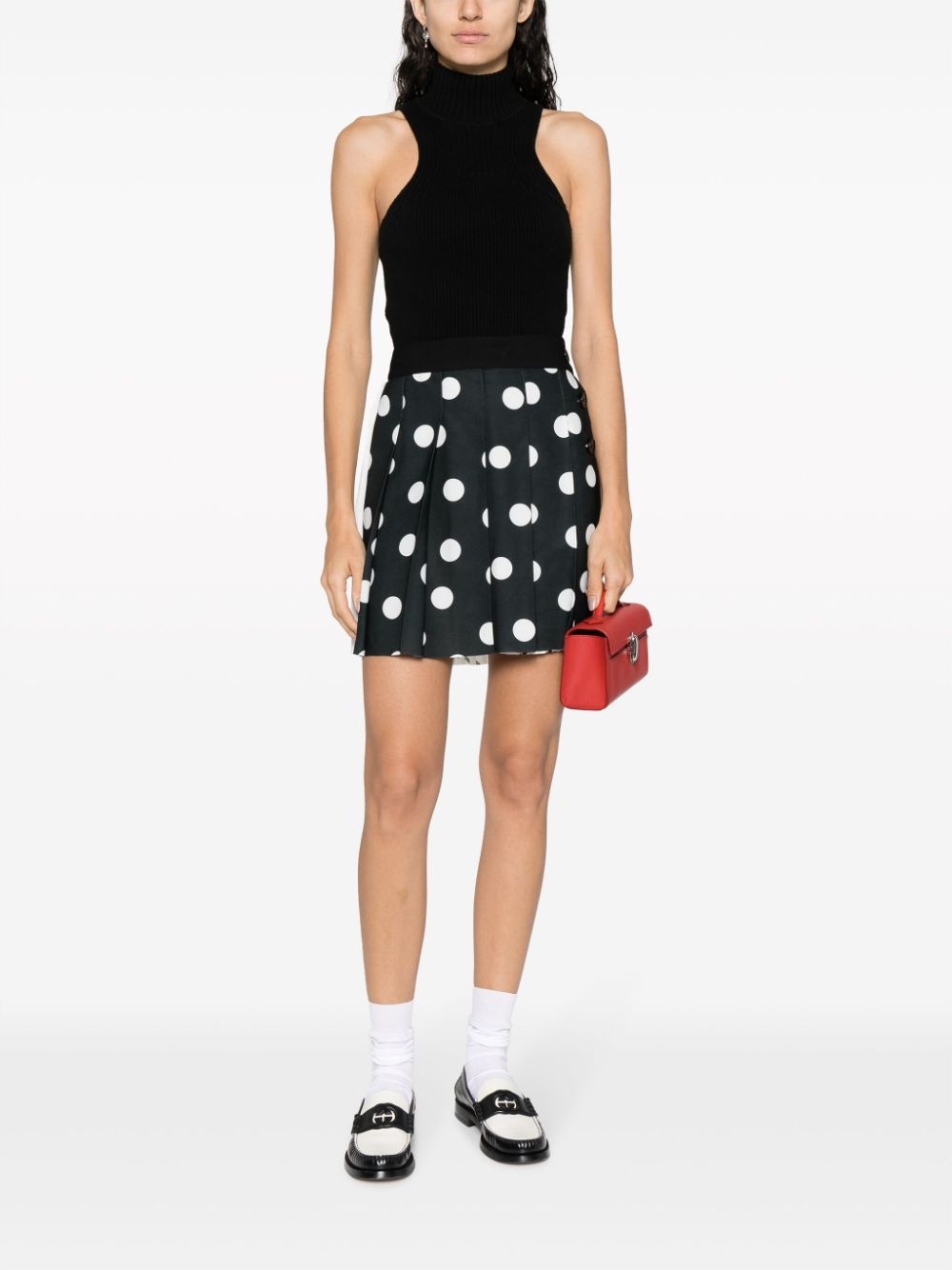 polka dot pleated mini skirt - 2