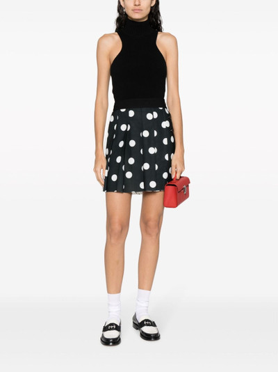 MSGM polka dot pleated mini skirt outlook