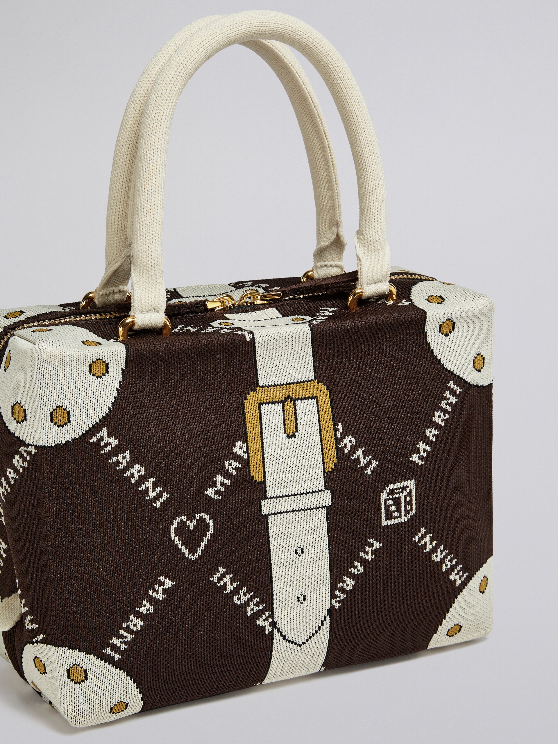 CUBIC BAG IN BROWN MARNIGRAM TROMPE-L'ŒIL JACQUARD - 5