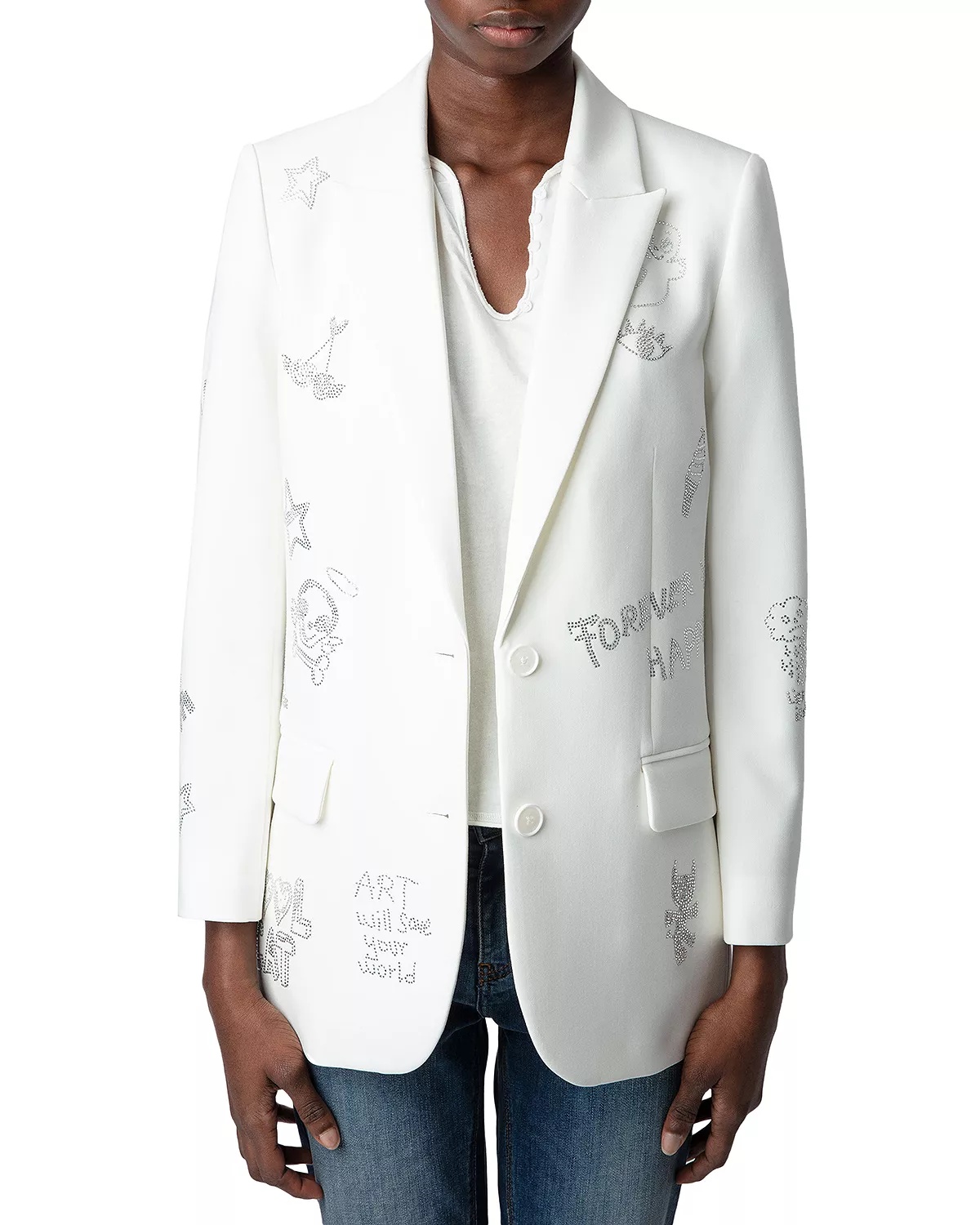 Viva Multistrass Rhinestone Embellished Blazer - 1