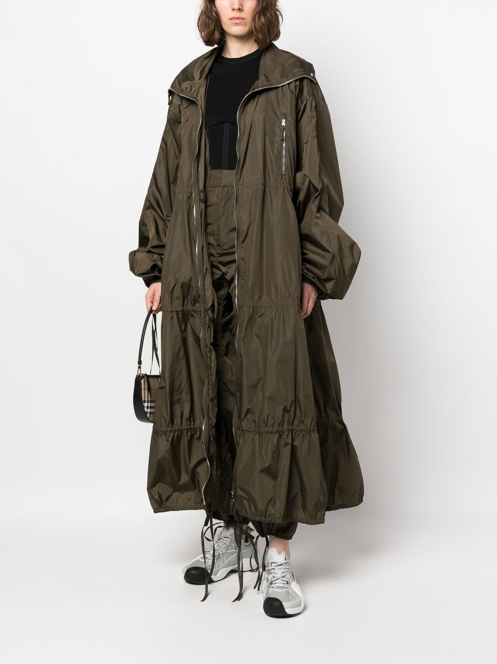 long gathered A-line coat - 2