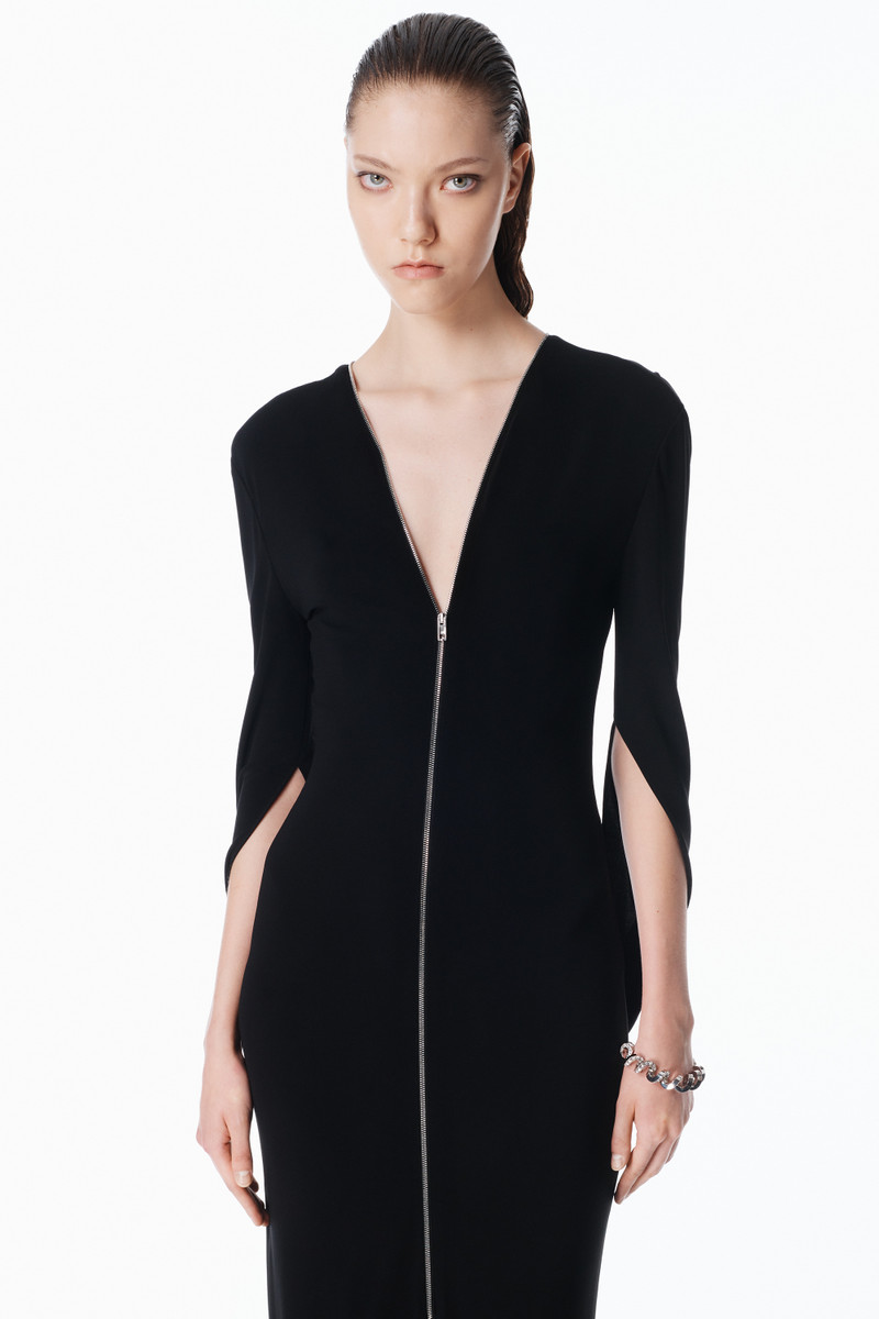 Zippered Sleeve Maxi Dress in Jersey 3
