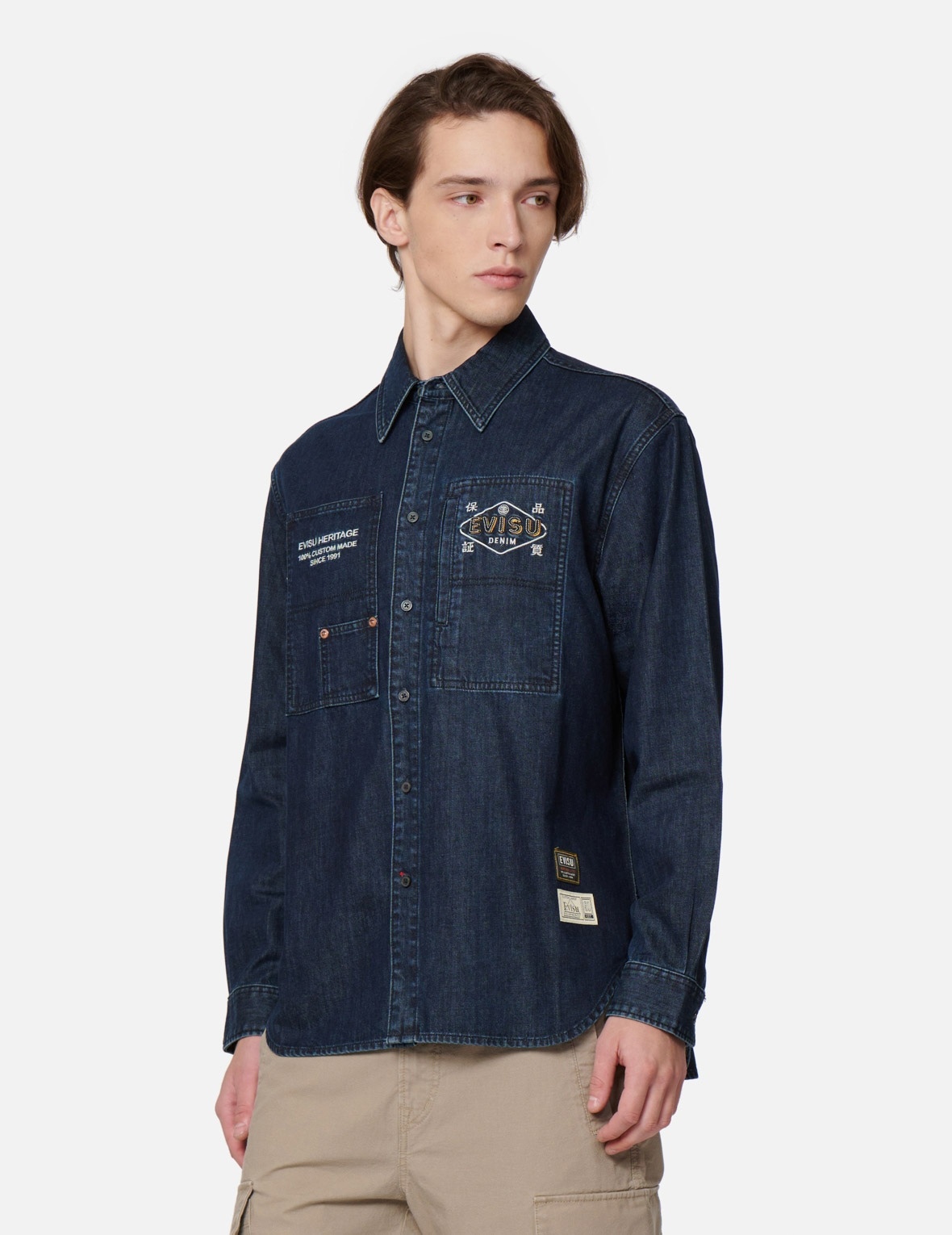 CLASSIC DAICOCK PRINT DENIM SHIRT - 7