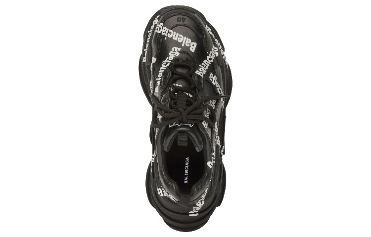 (WMNS) Balenciaga Triple S 'Logotype - Black' 524039W2FAB1090 - 3