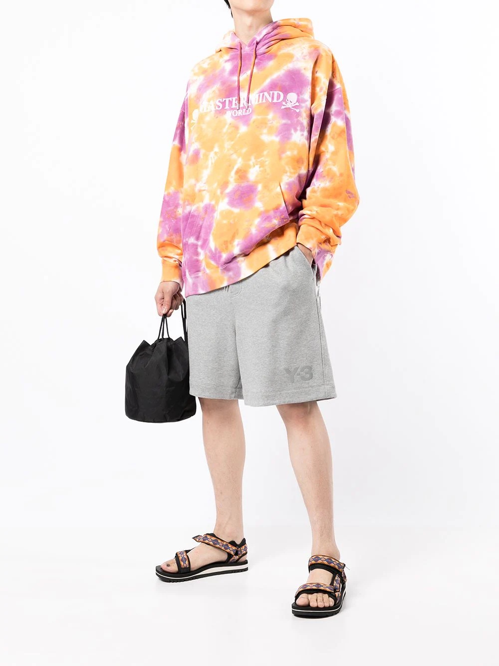 logo-print tie-dye hooded sweatshirt - 2