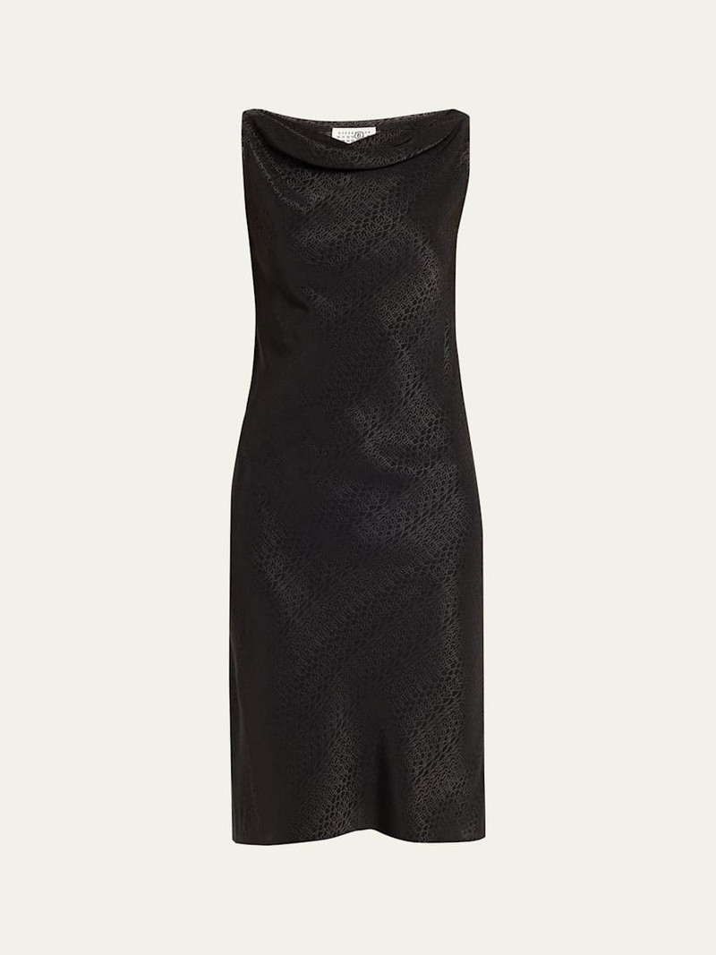 Jacquard Cowl-Neck Midi Dress 1