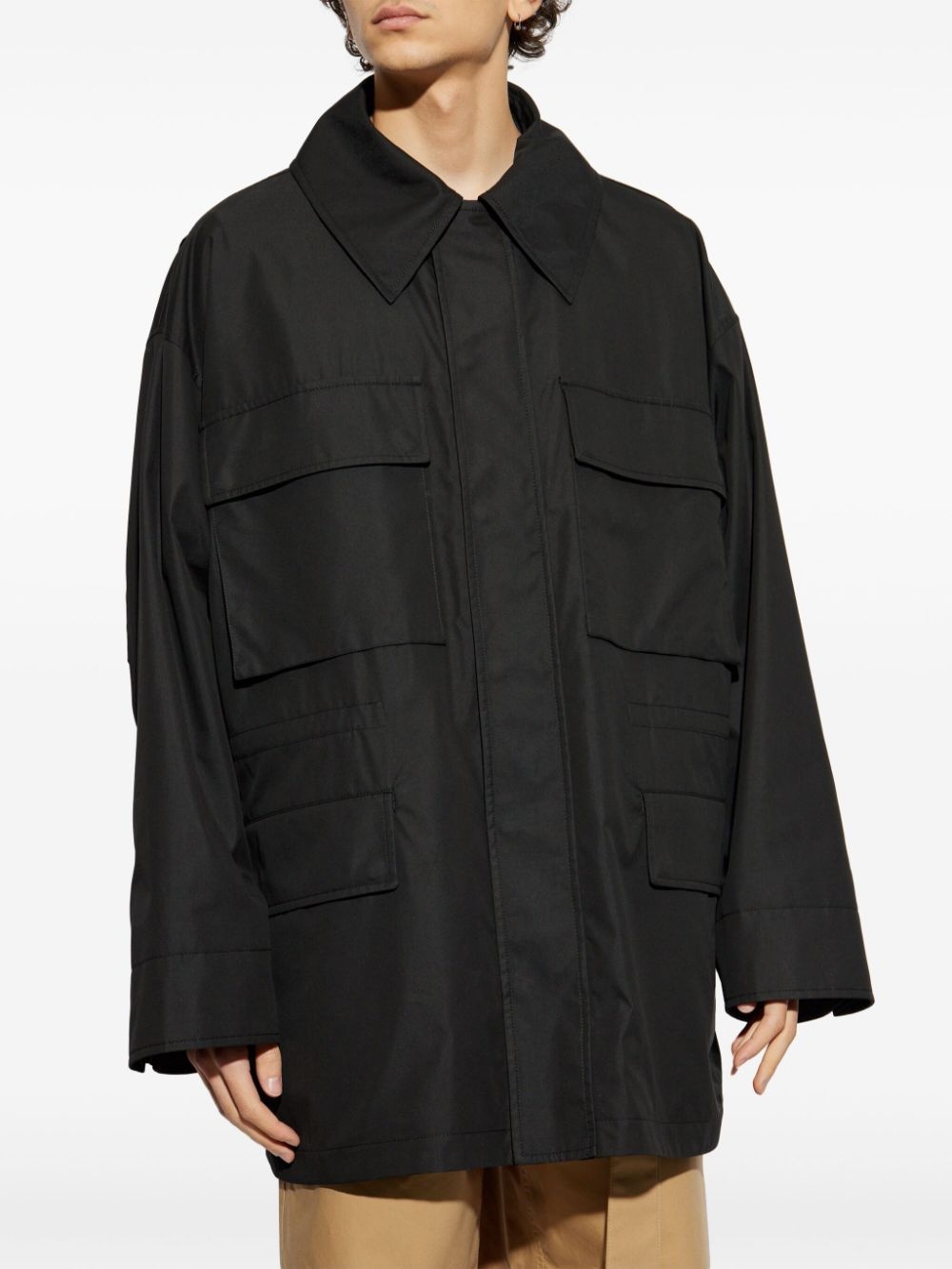 flap-pocket coat - 3