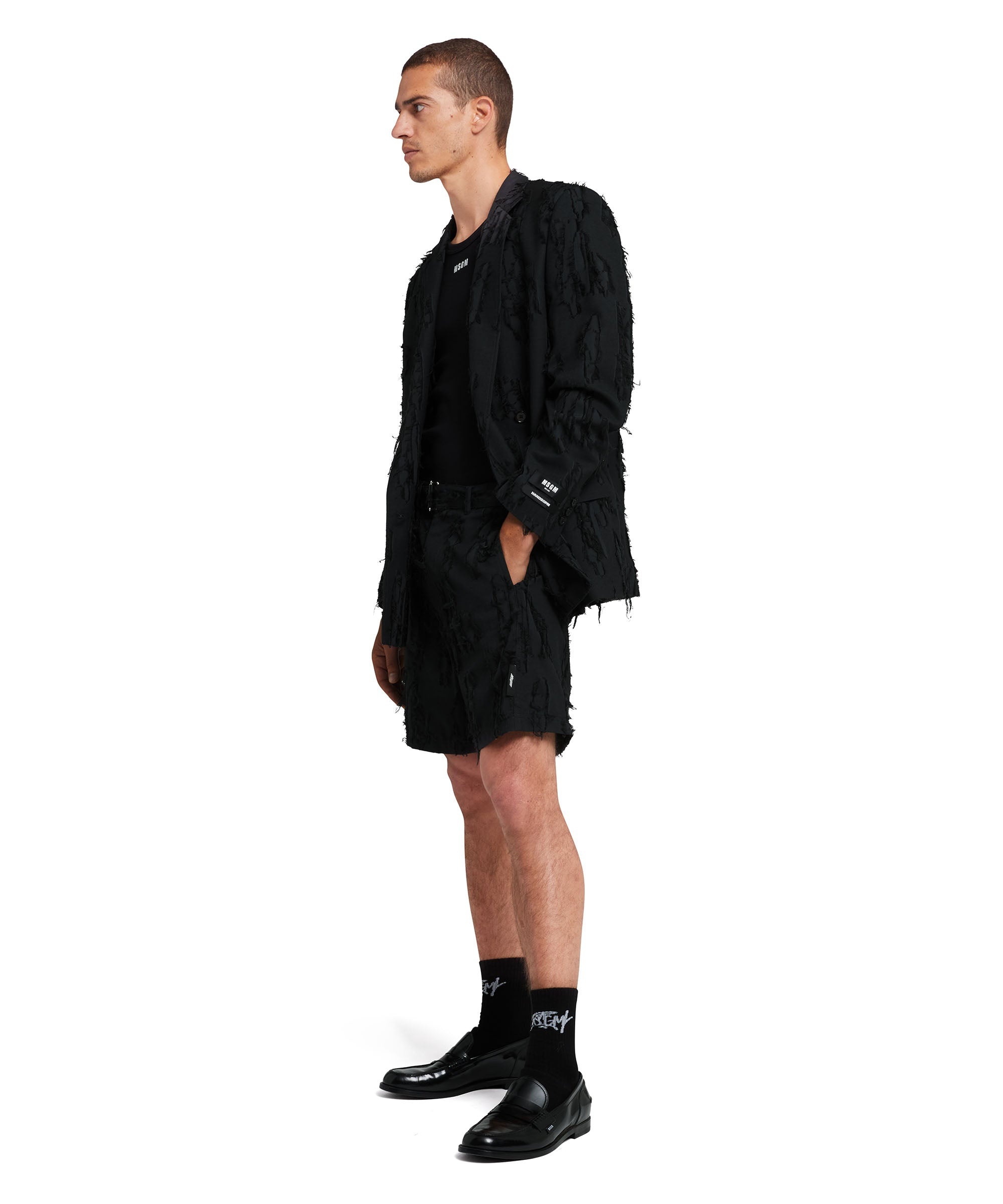 Jacquard fil coupè double-breasted jacket - 5
