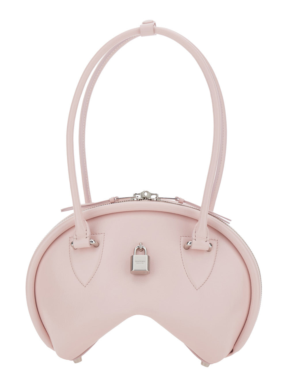 Acne Studios Women Pink Handbag With Two Top Handles And Logo Plaque On The Front In Leather Woman - 4
