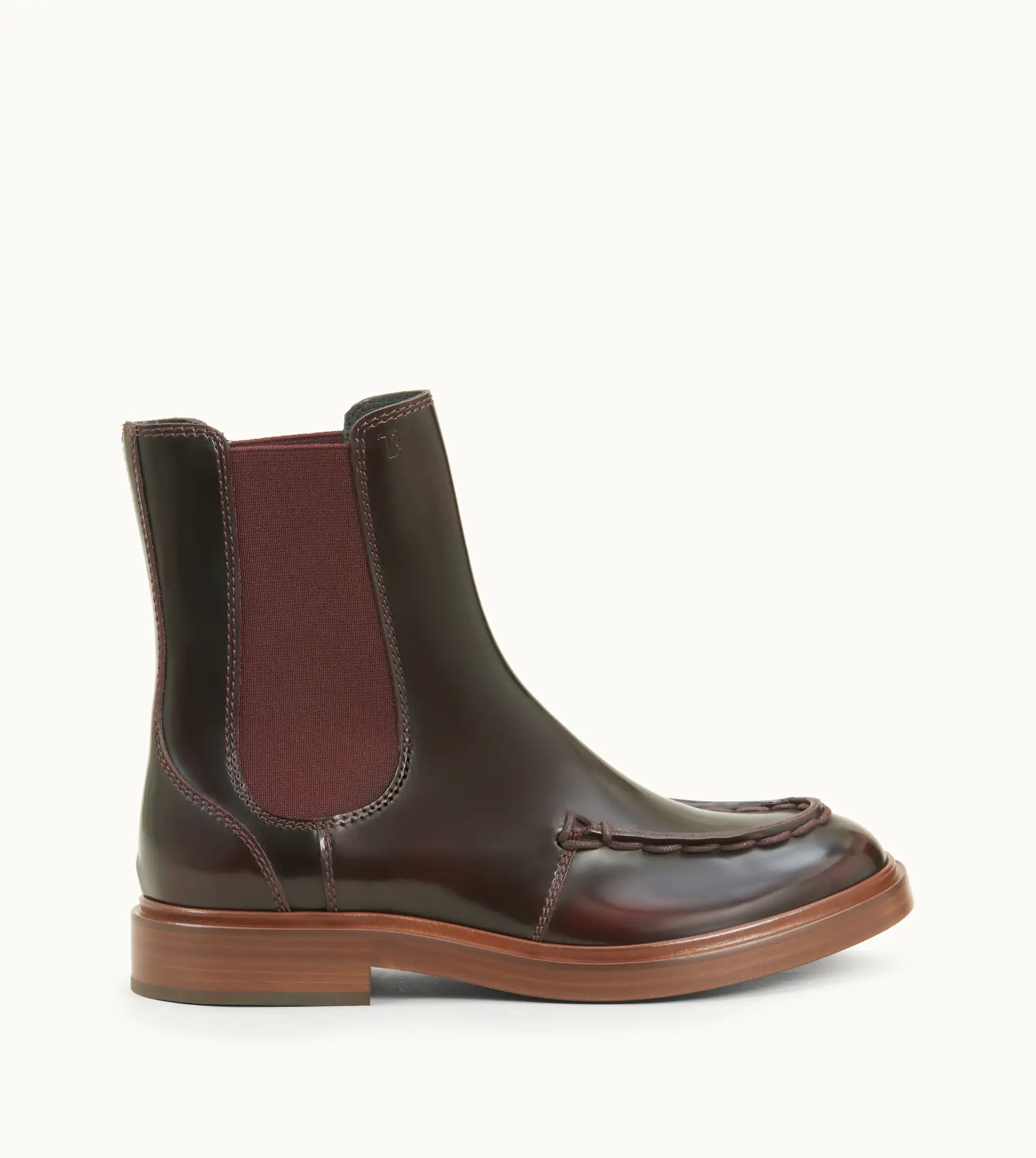 SPIGA ANKLE BOOTS IN LEATHER - BURGUNDY - 1